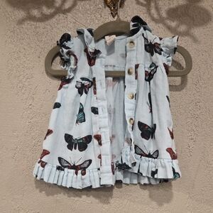 Kate Quinn Organic Cotton Moth/Butterfly Print Kids Dress